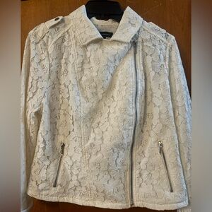INC International Concepts White Lace Women's Blazer